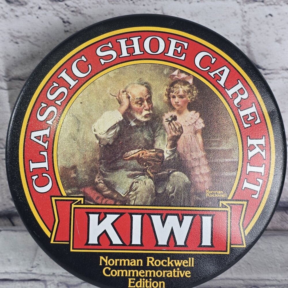 Vintage Kiwi Classic Shoe Care Kit Norman Rockwell Commemorative Edition Tin